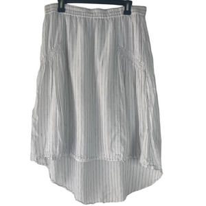 Mossimo Women's Size XL Linen Blend White Stripe Laggen Skirt‎